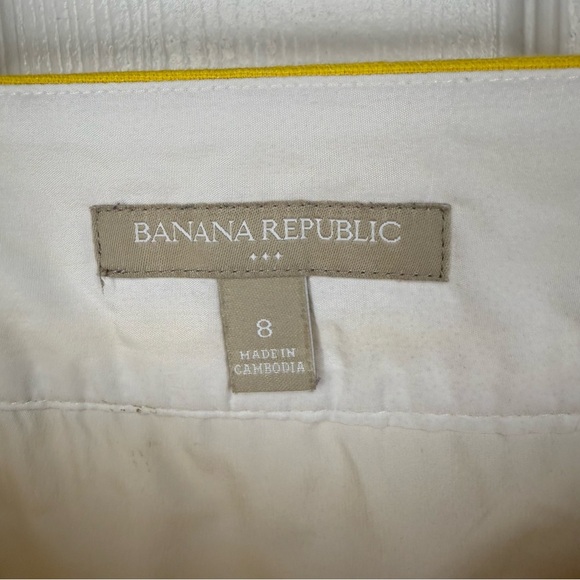 Banana Republic Yellow and White Mini Pencil Skirt Size 8 GUC - Picture 4 of 6